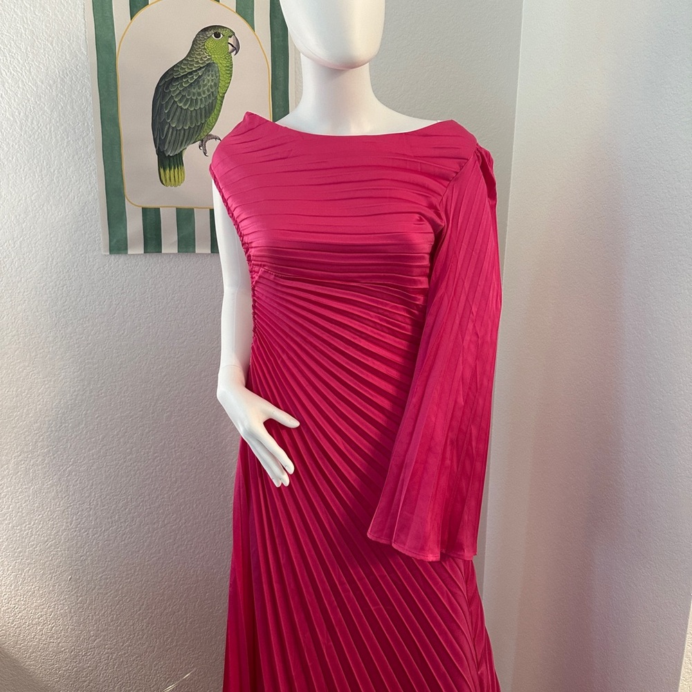 Hello Molly Pink Pleated Asymmetrical Cocktail Dress